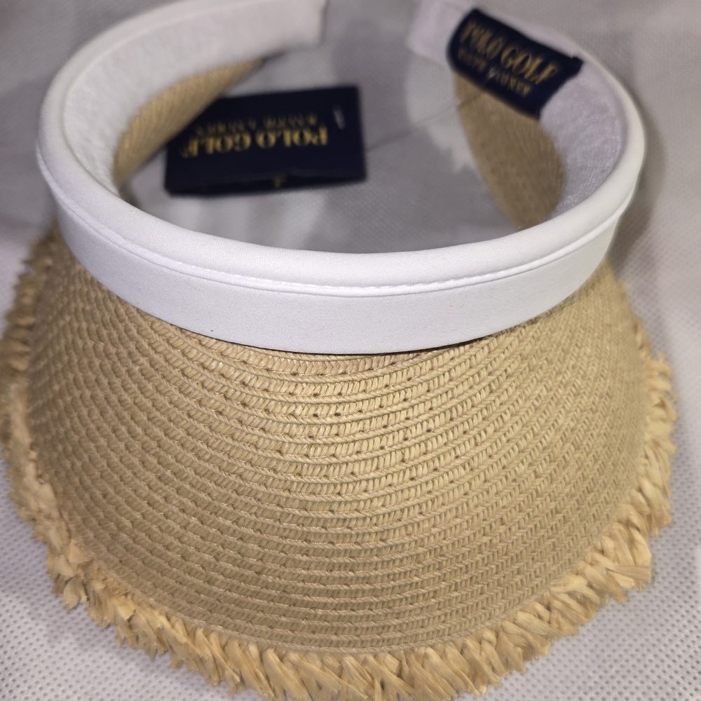 Polo by Ralph Lauren Straw Visor with White Band